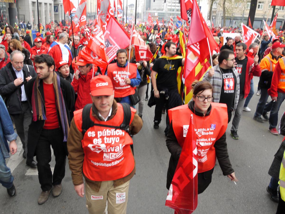 Euromanifestacin en Bruselas( 04/04/2014)