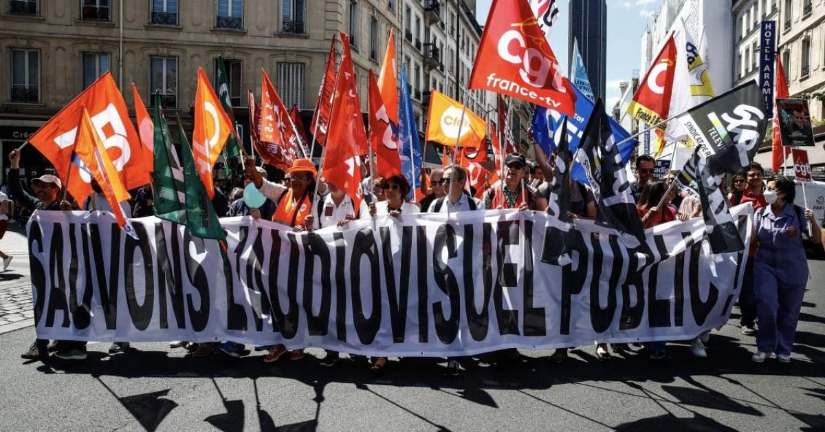 Movilizacin contra la reforma de los medios de comunicacin pblicos franceses
