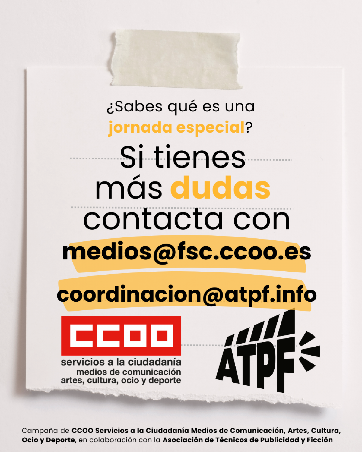 campaña técnicos producción audiovisual