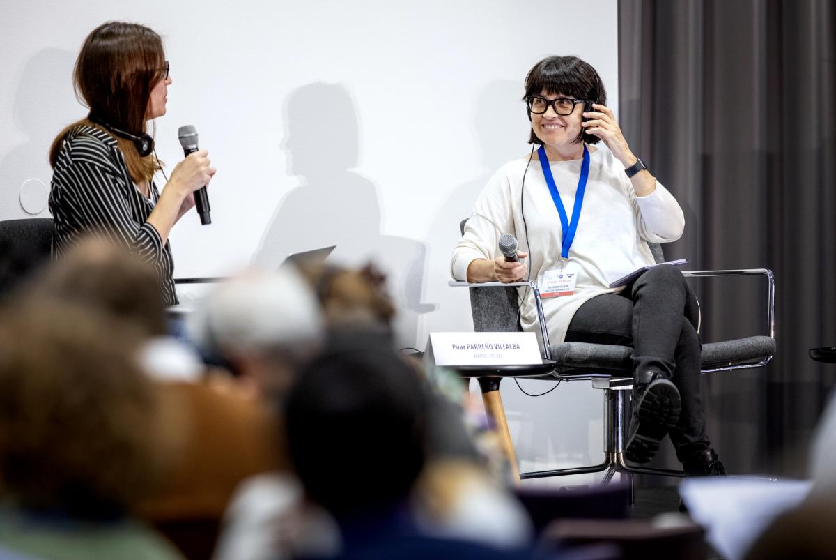 Pilar Parreo, representante de CCOO y AMPOS durante su intervencin en Malm